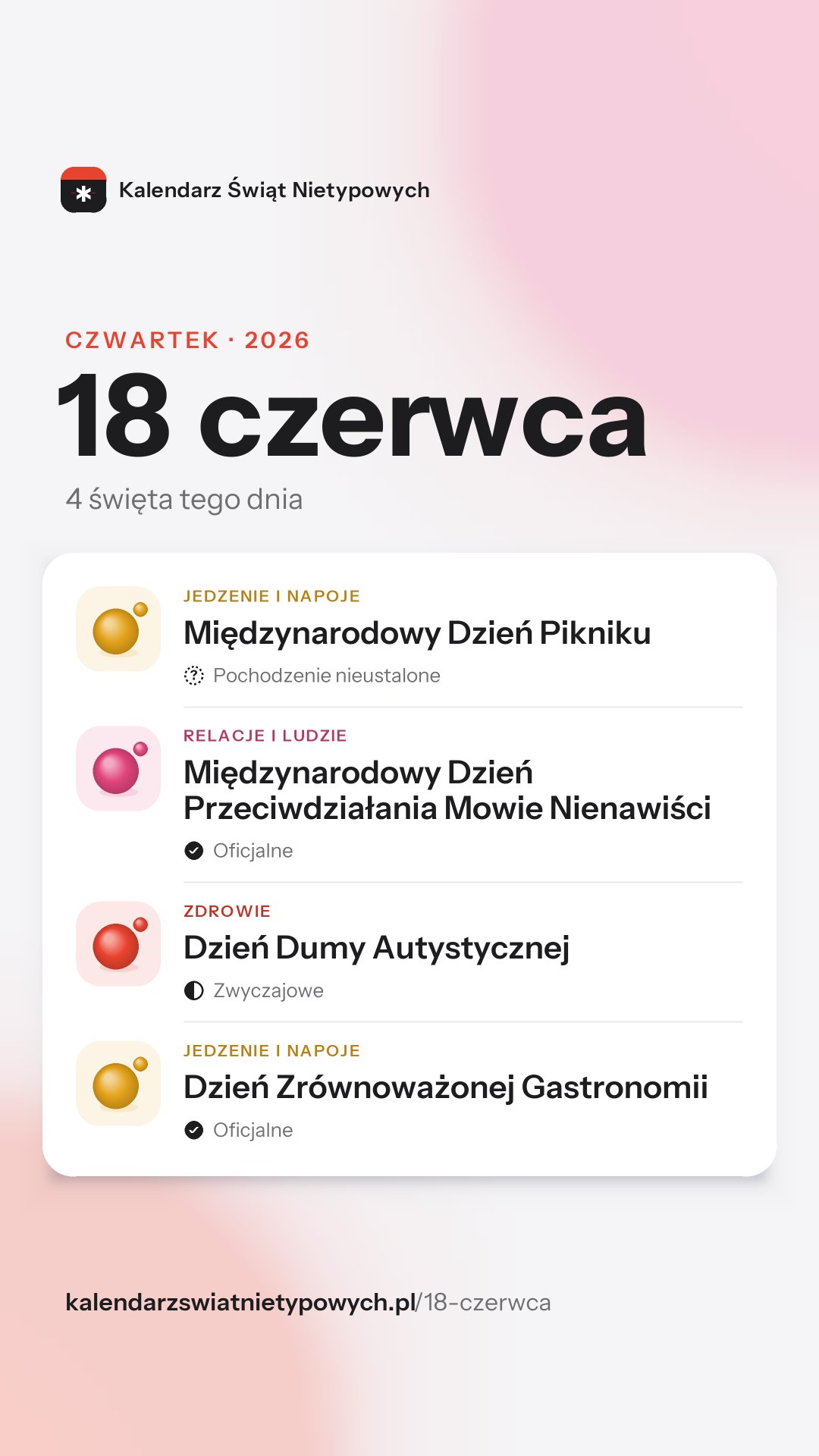 Grafika dnia 18 czerwca, format stories 9:16