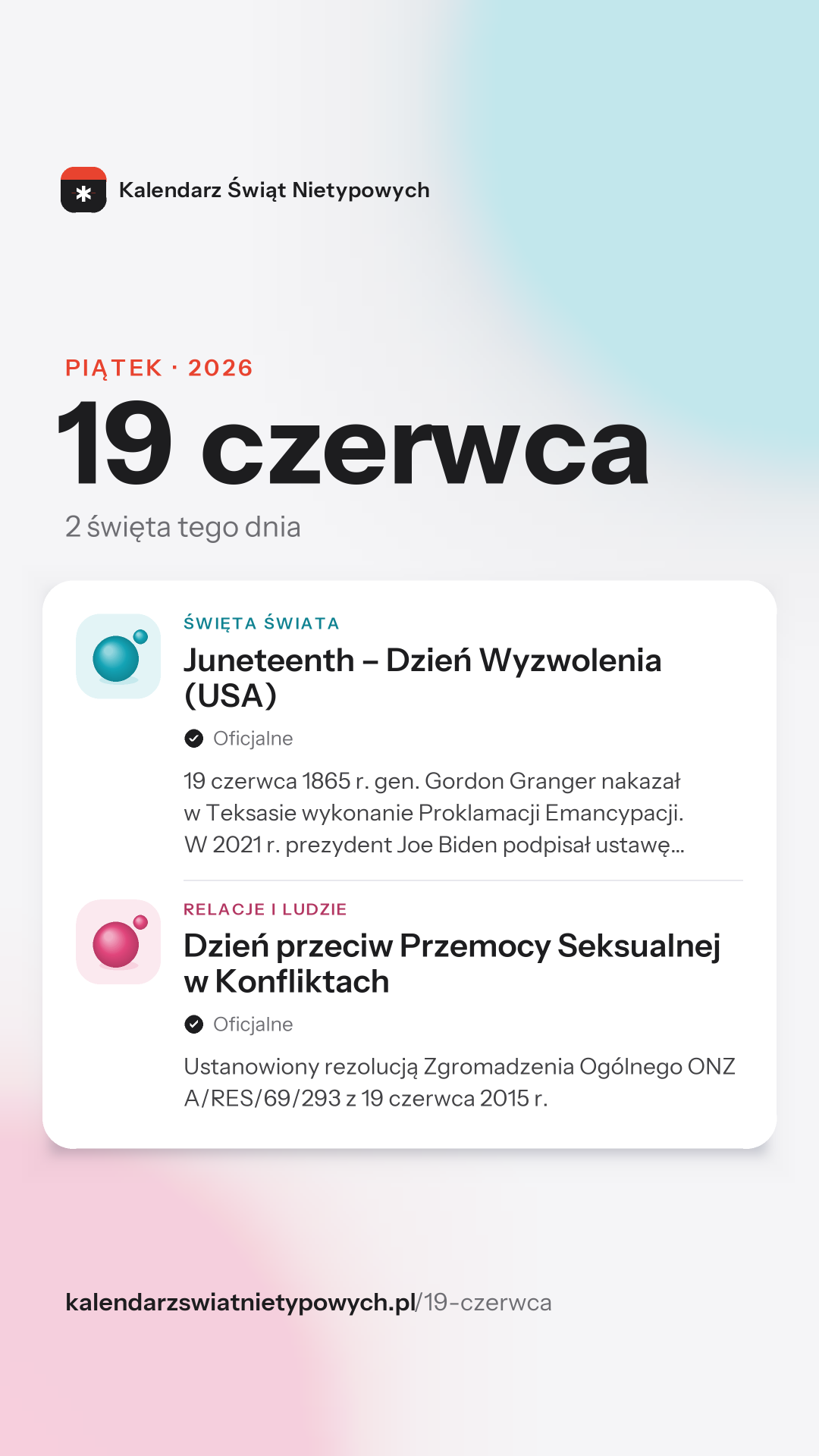 Grafika dnia 19 czerwca, format stories 9:16