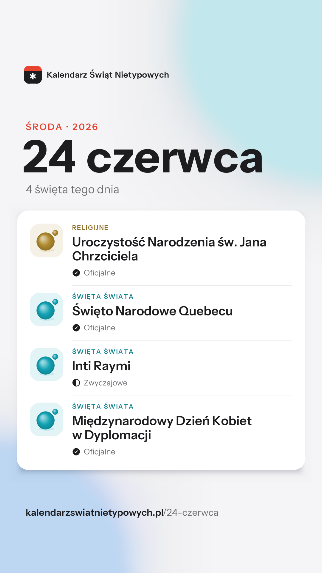 Grafika dnia 24 czerwca, format stories 9:16