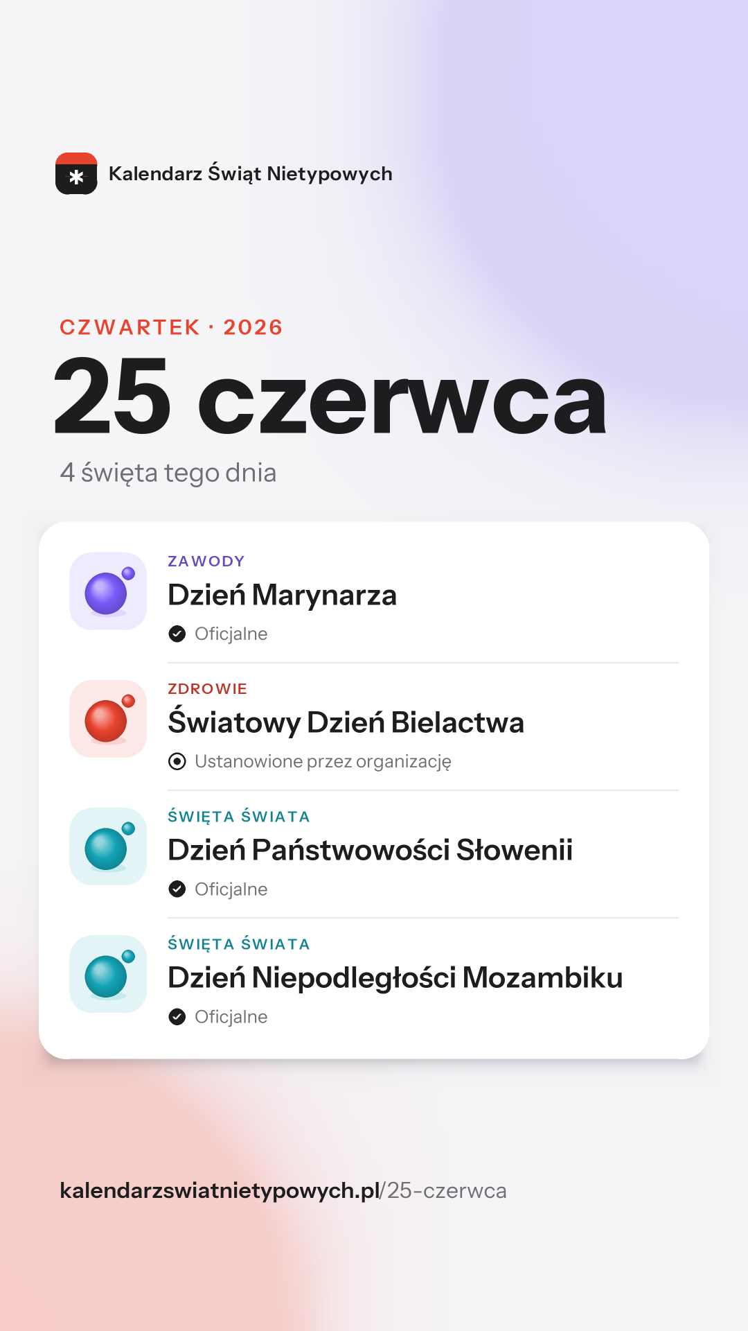Grafika dnia 25 czerwca, format stories 9:16
