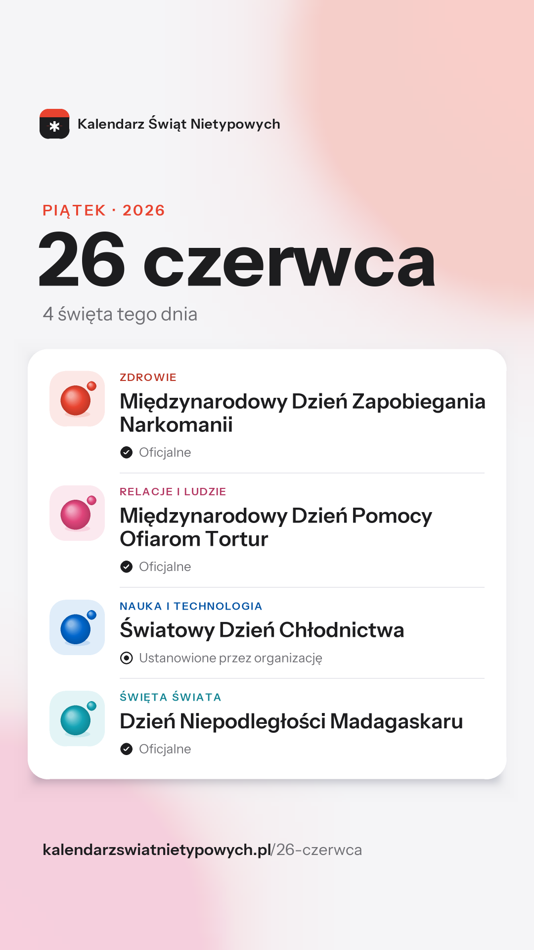 Grafika dnia 26 czerwca, format stories 9:16
