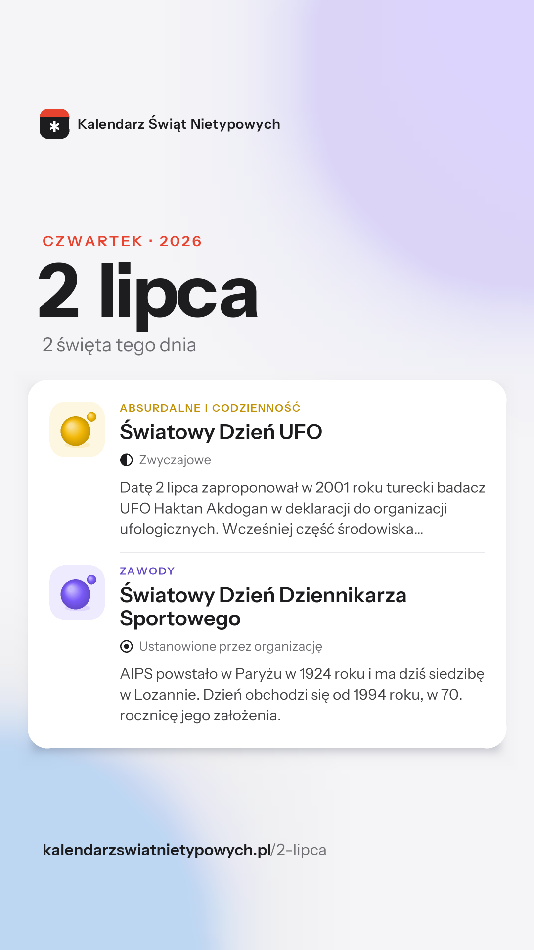 Grafika dnia 2 lipca, format stories 9:16