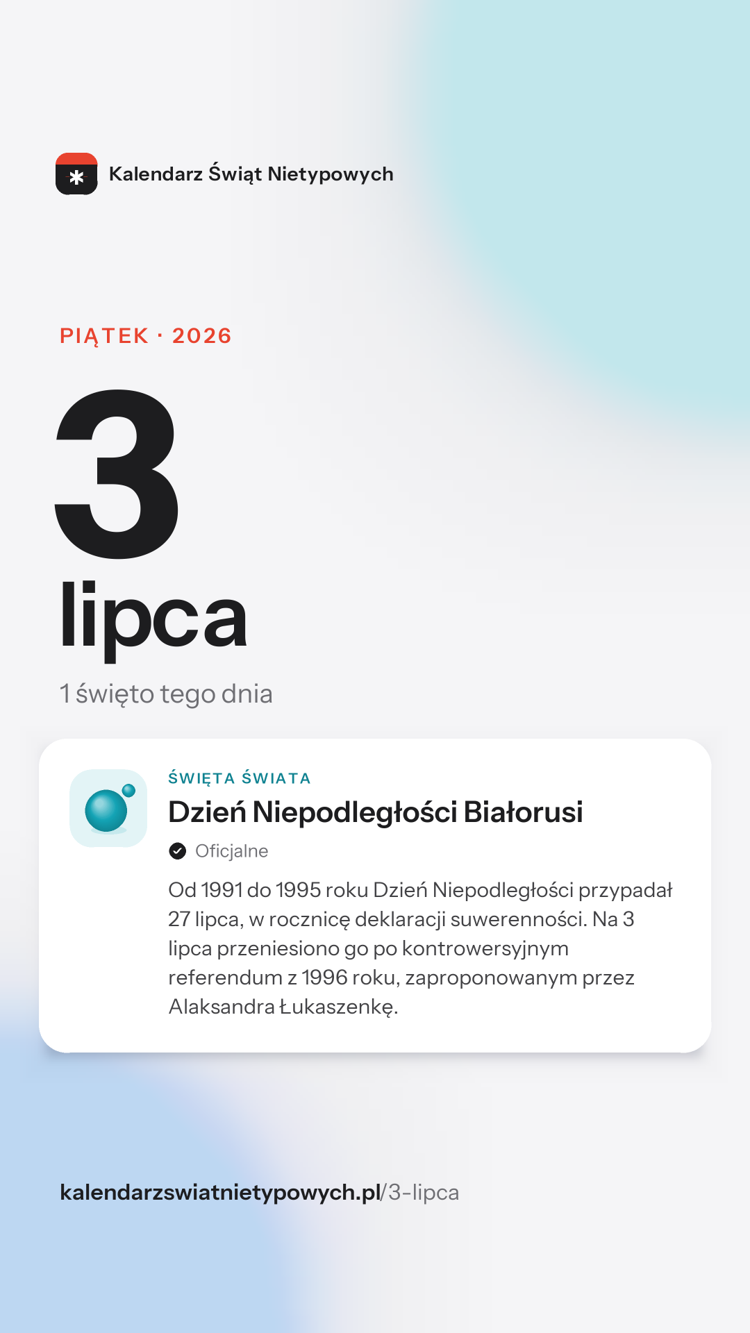 Grafika dnia 3 lipca, format stories 9:16