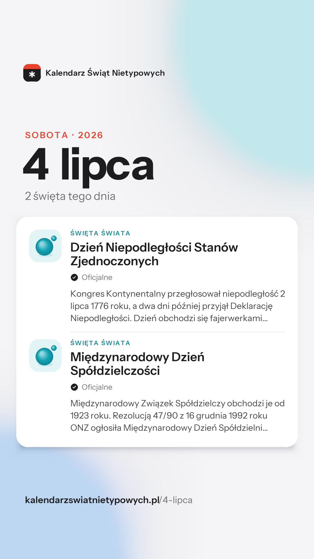 Grafika dnia 4 lipca, format stories 9:16
