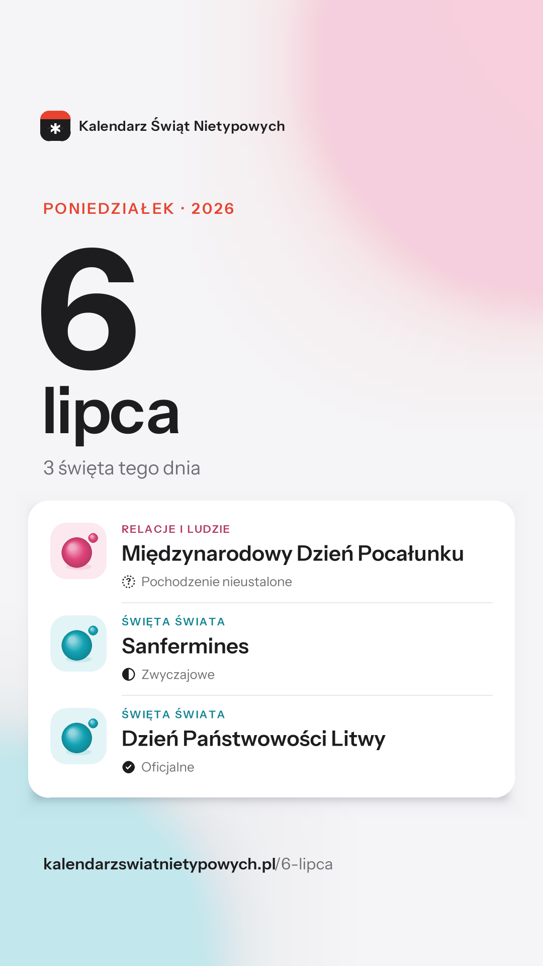 Grafika dnia 6 lipca, format stories 9:16