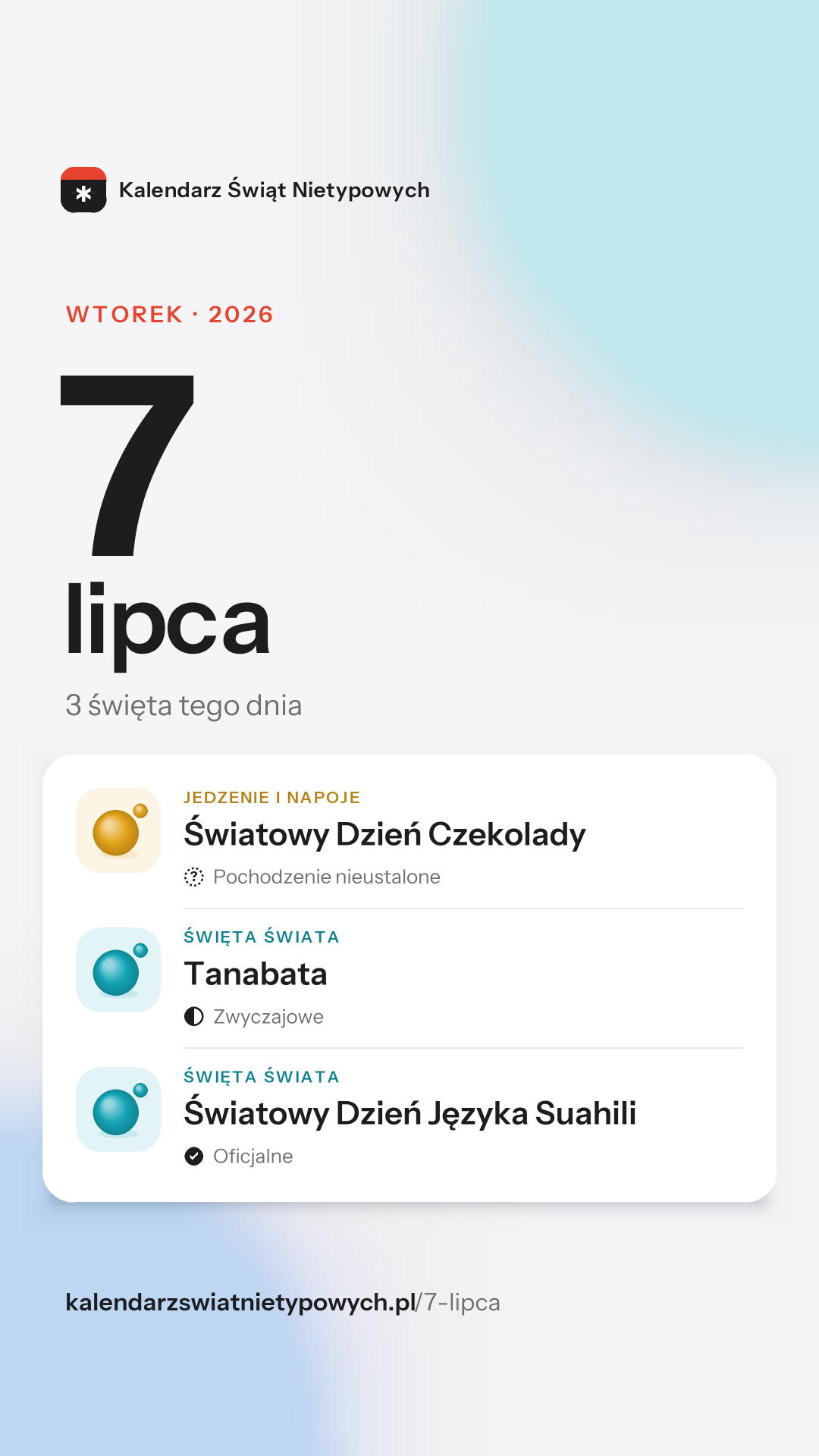 Grafika dnia 7 lipca, format stories 9:16
