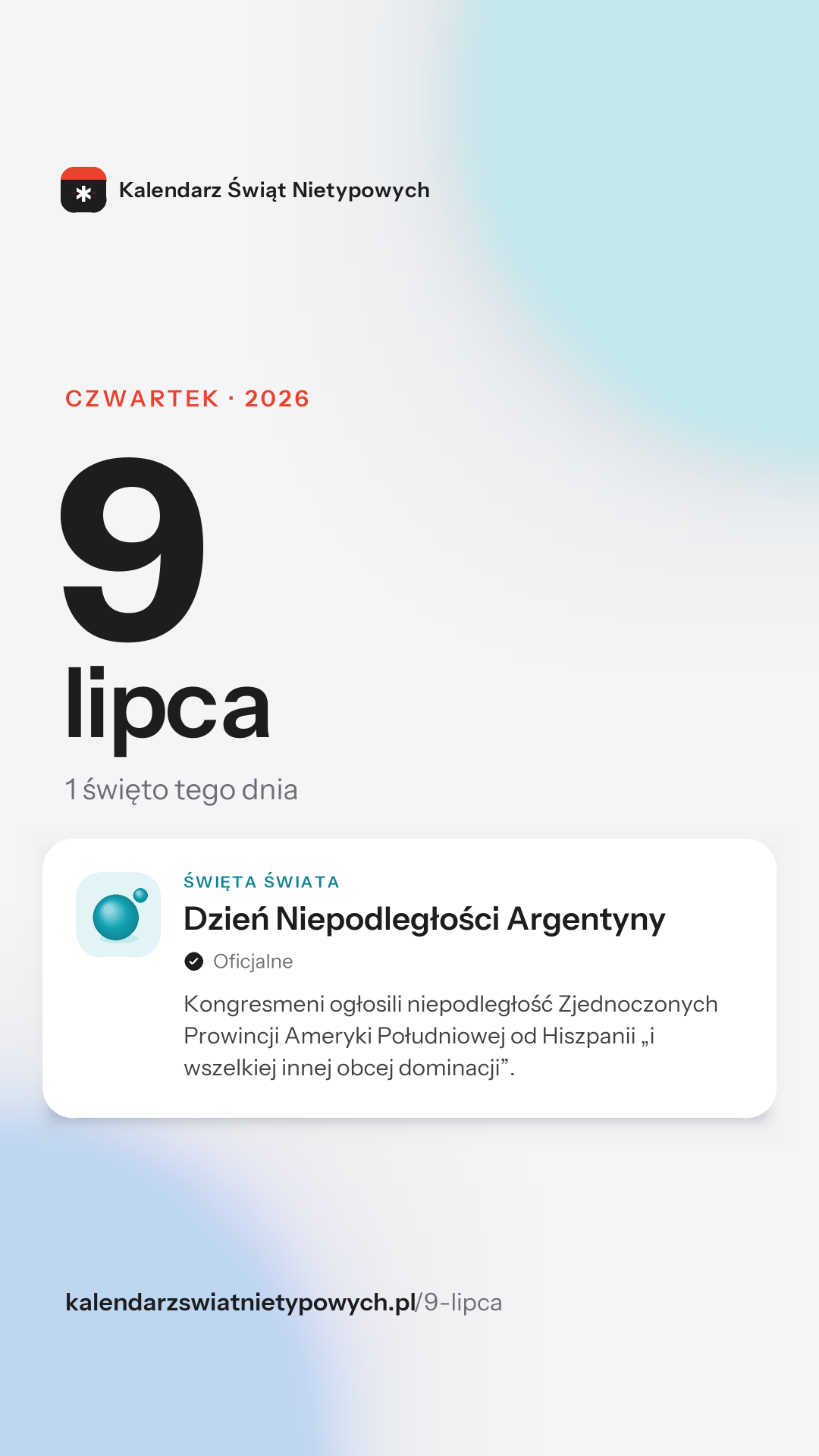 Grafika dnia 9 lipca, format stories 9:16