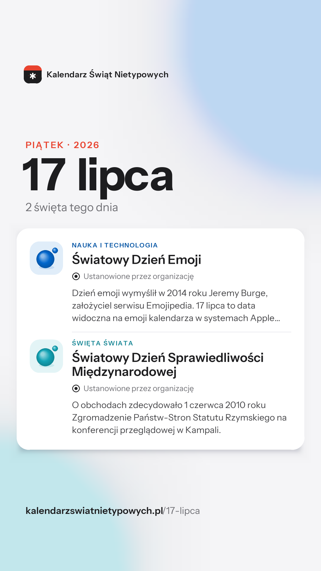 Grafika dnia 17 lipca, format stories 9:16