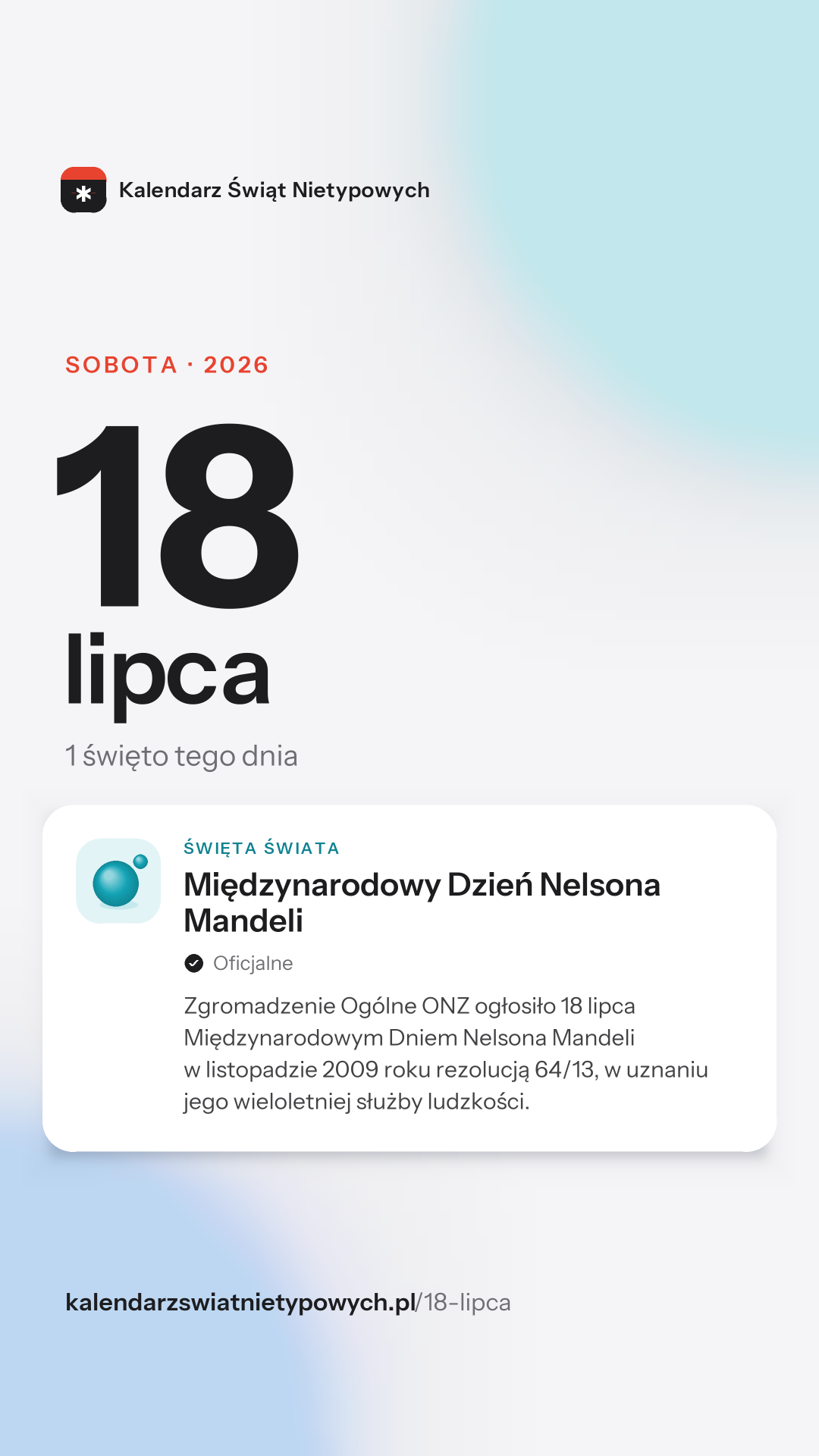 Grafika dnia 18 lipca, format stories 9:16