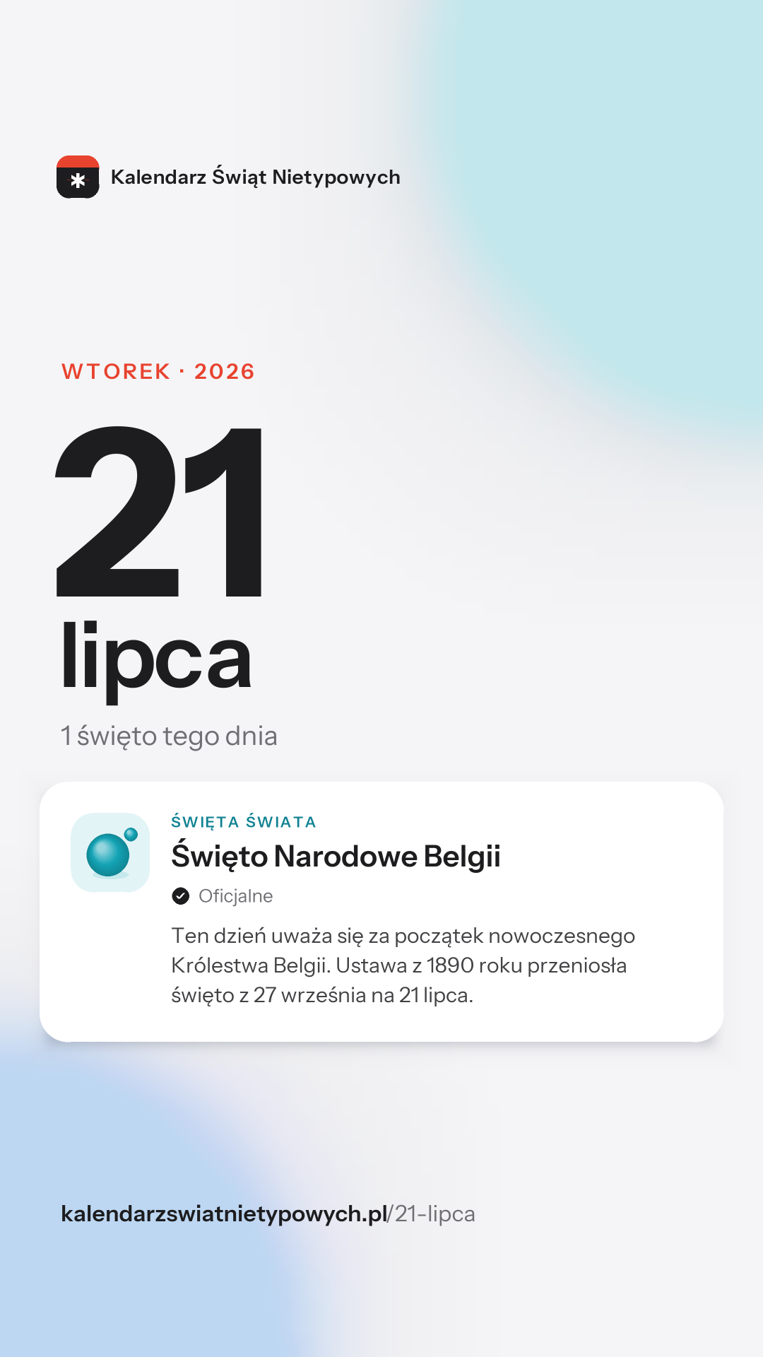 Grafika dnia 21 lipca, format stories 9:16