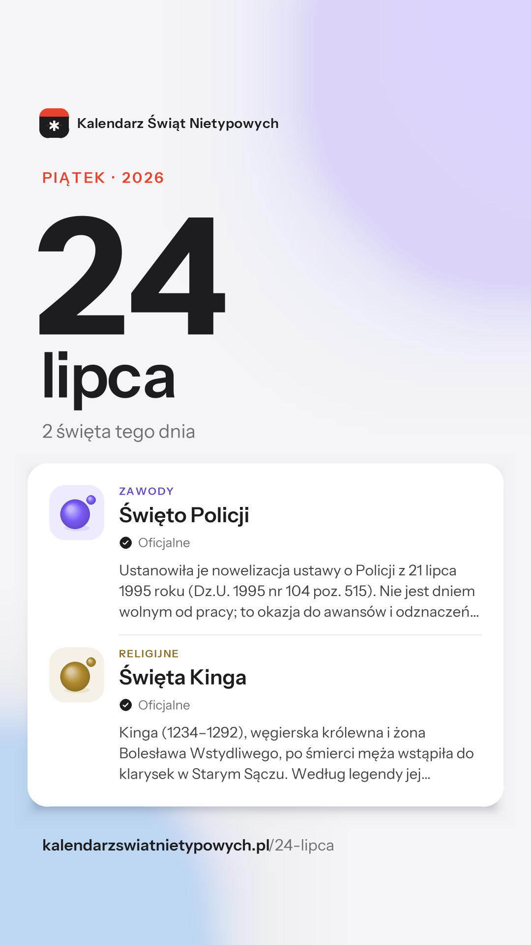 Grafika dnia 24 lipca, format stories 9:16