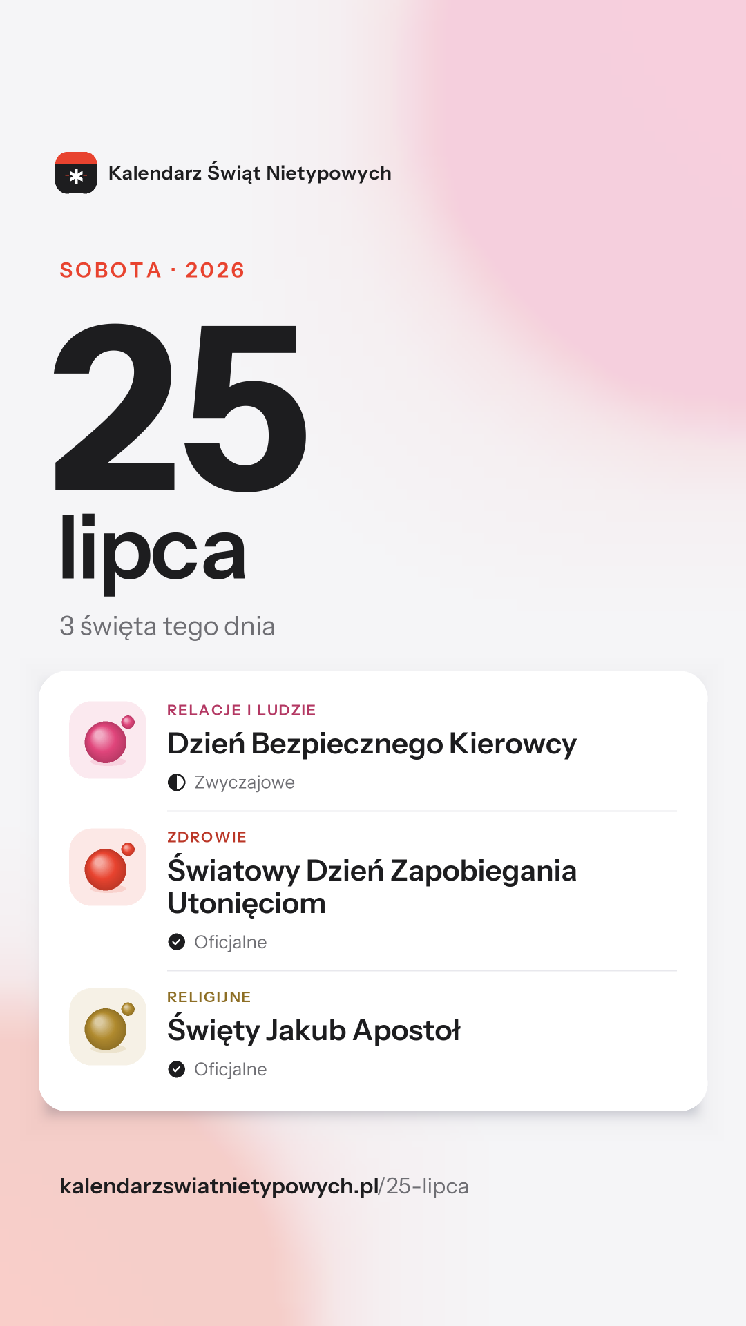 Grafika dnia 25 lipca, format stories 9:16