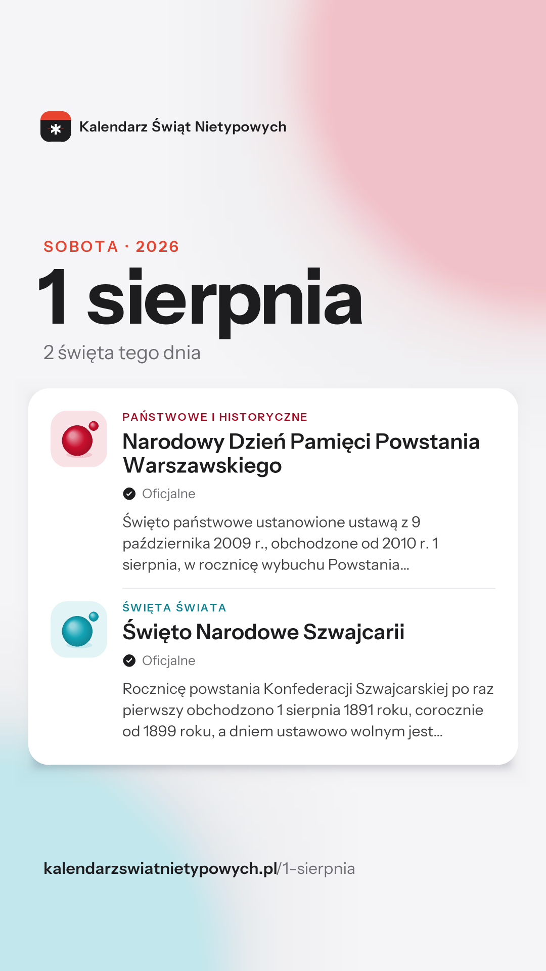 Grafika dnia 1 sierpnia, format stories 9:16