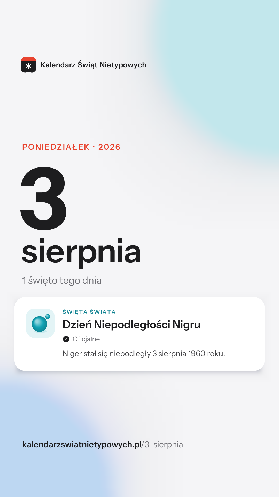 Grafika dnia 3 sierpnia, format stories 9:16