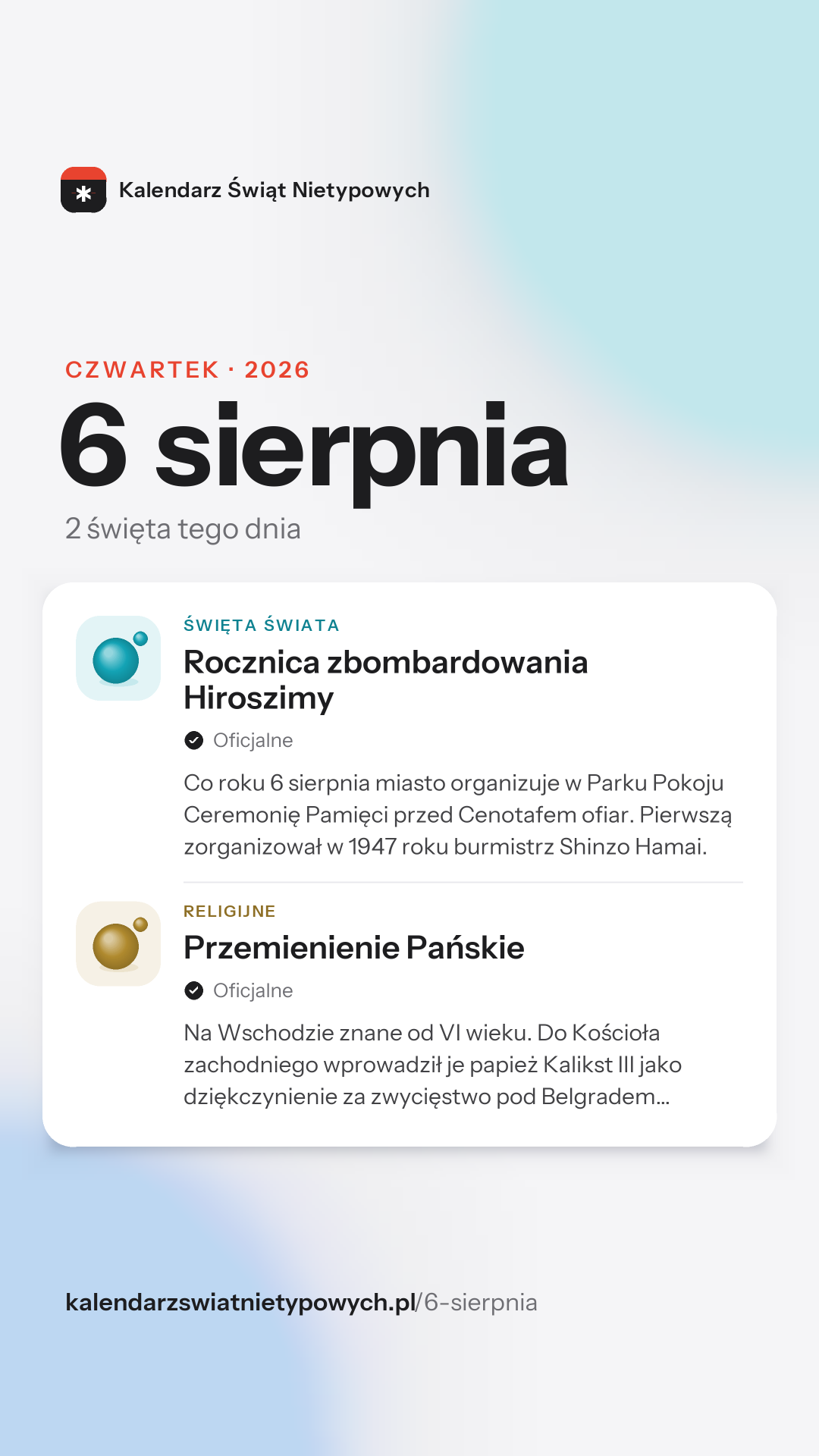 Grafika dnia 6 sierpnia, format stories 9:16