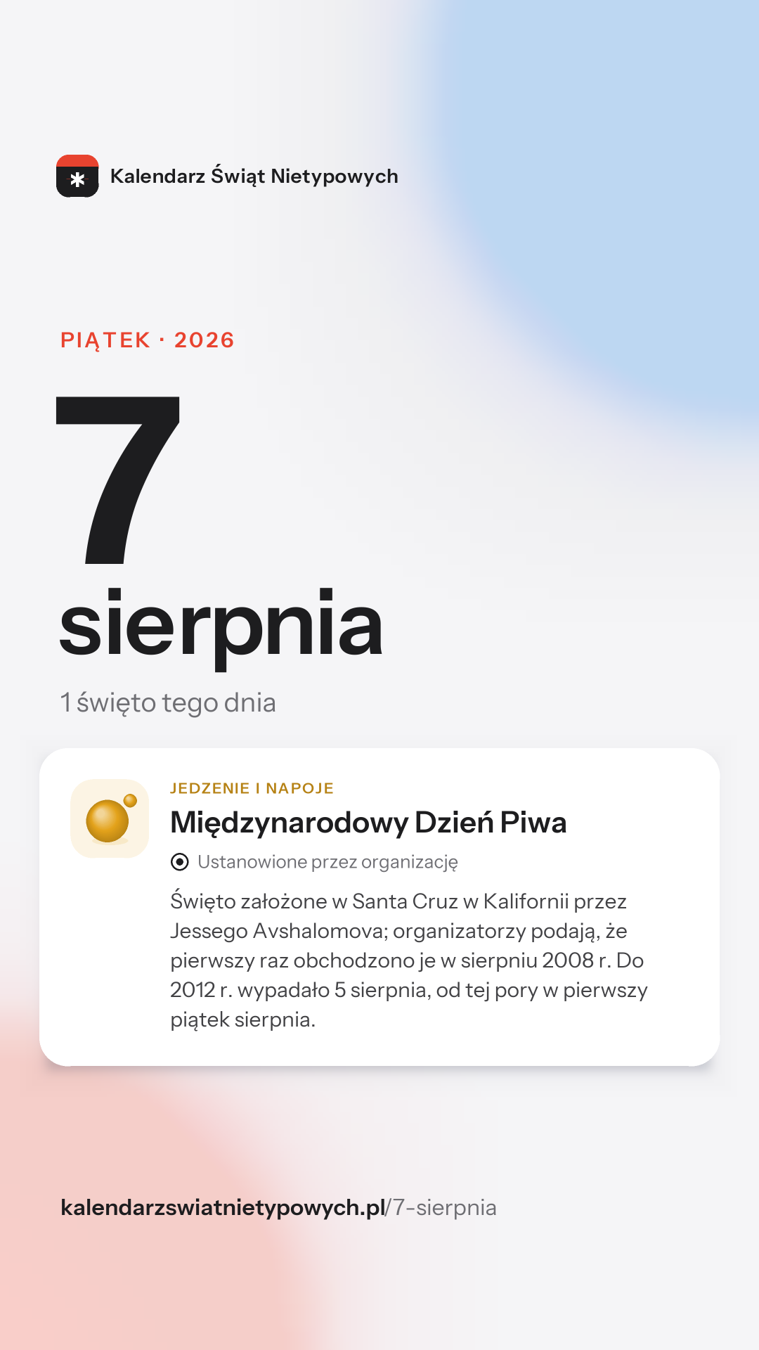 Grafika dnia 7 sierpnia, format stories 9:16