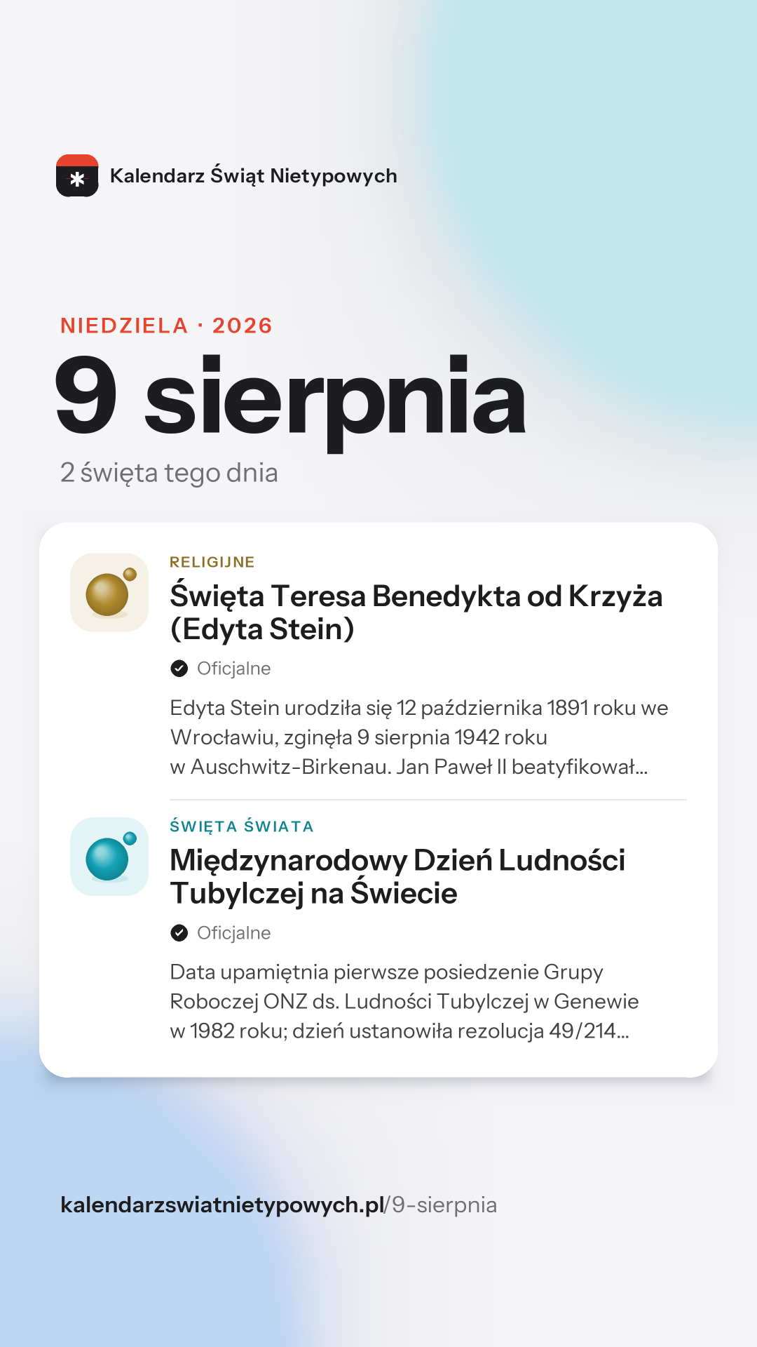 Grafika dnia 9 sierpnia, format stories 9:16