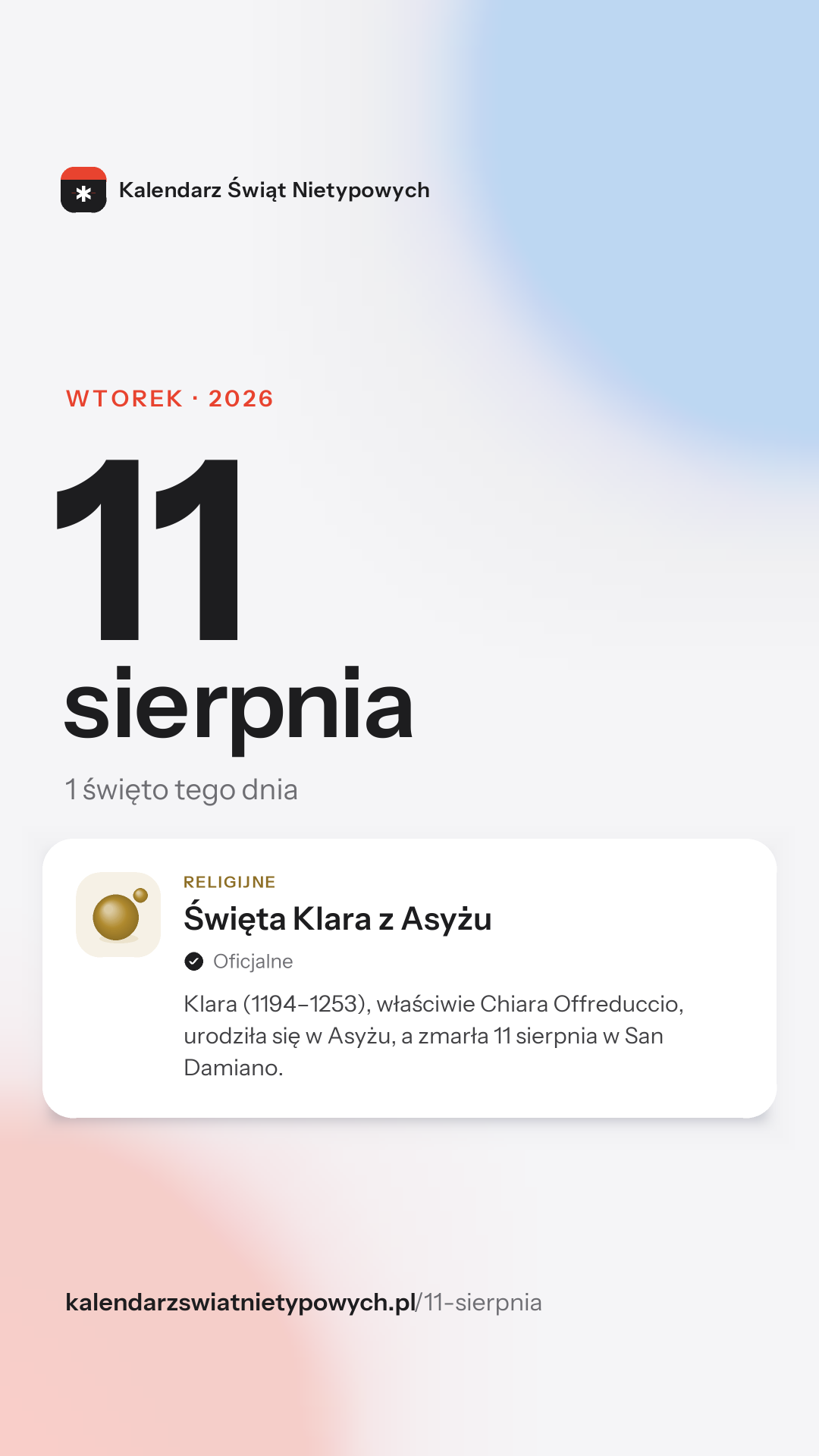 Grafika dnia 11 sierpnia, format stories 9:16