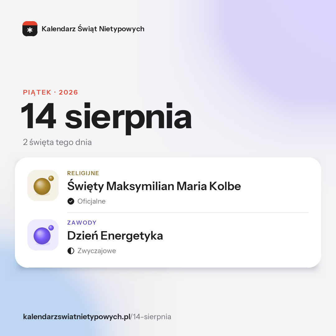 Grafika dnia 14 sierpnia, format post 1:1