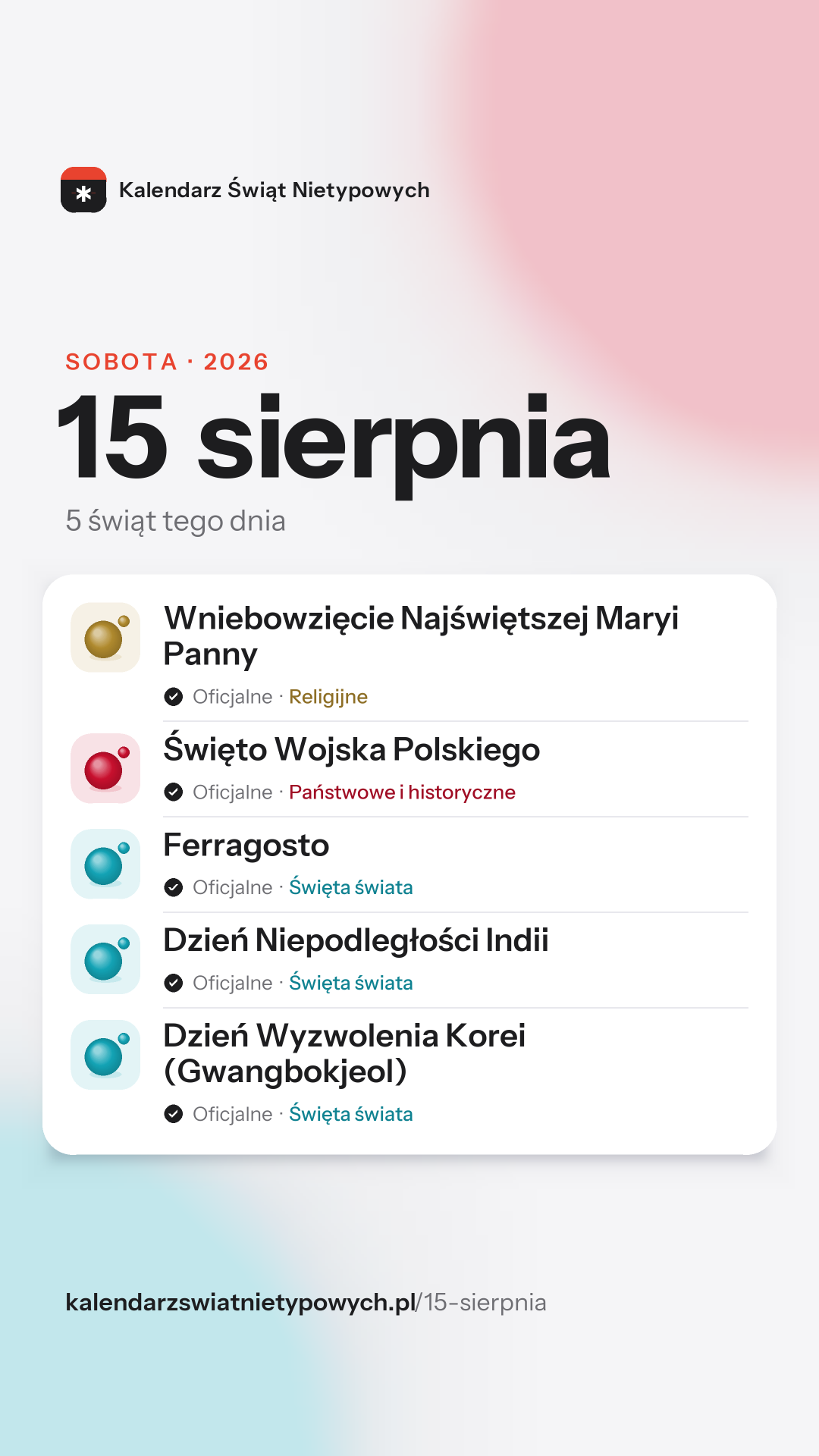 Grafika dnia 15 sierpnia, format stories 9:16