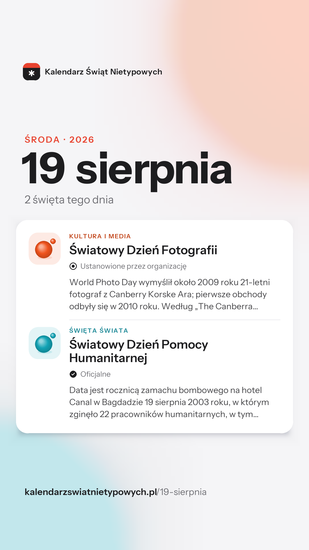 Grafika dnia 19 sierpnia, format stories 9:16