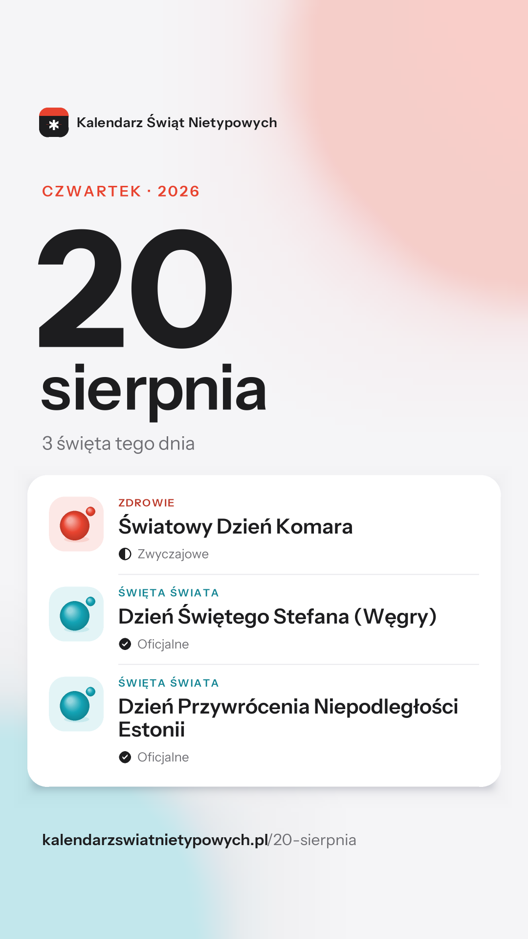 Grafika dnia 20 sierpnia, format stories 9:16