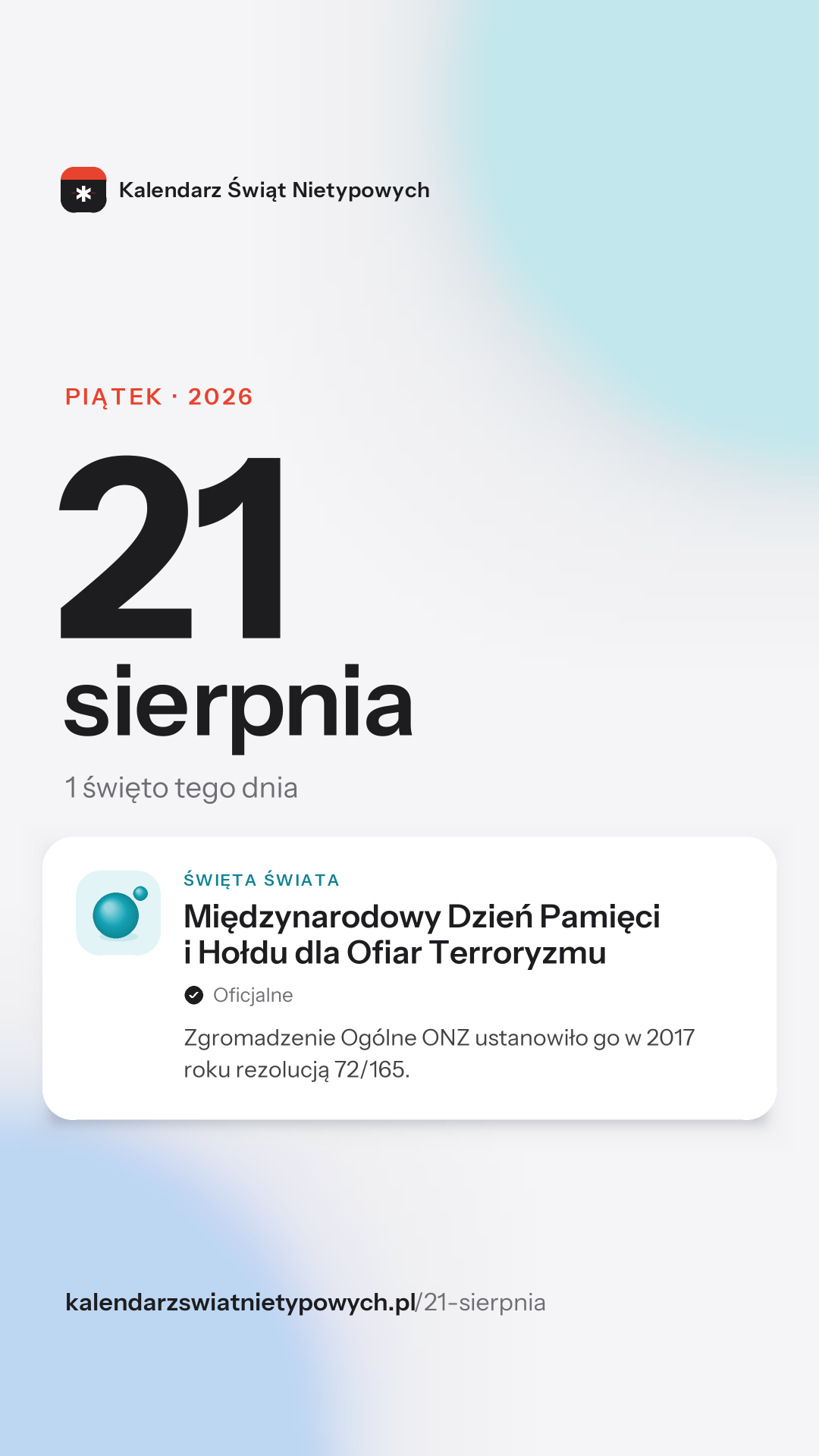 Grafika dnia 21 sierpnia, format stories 9:16