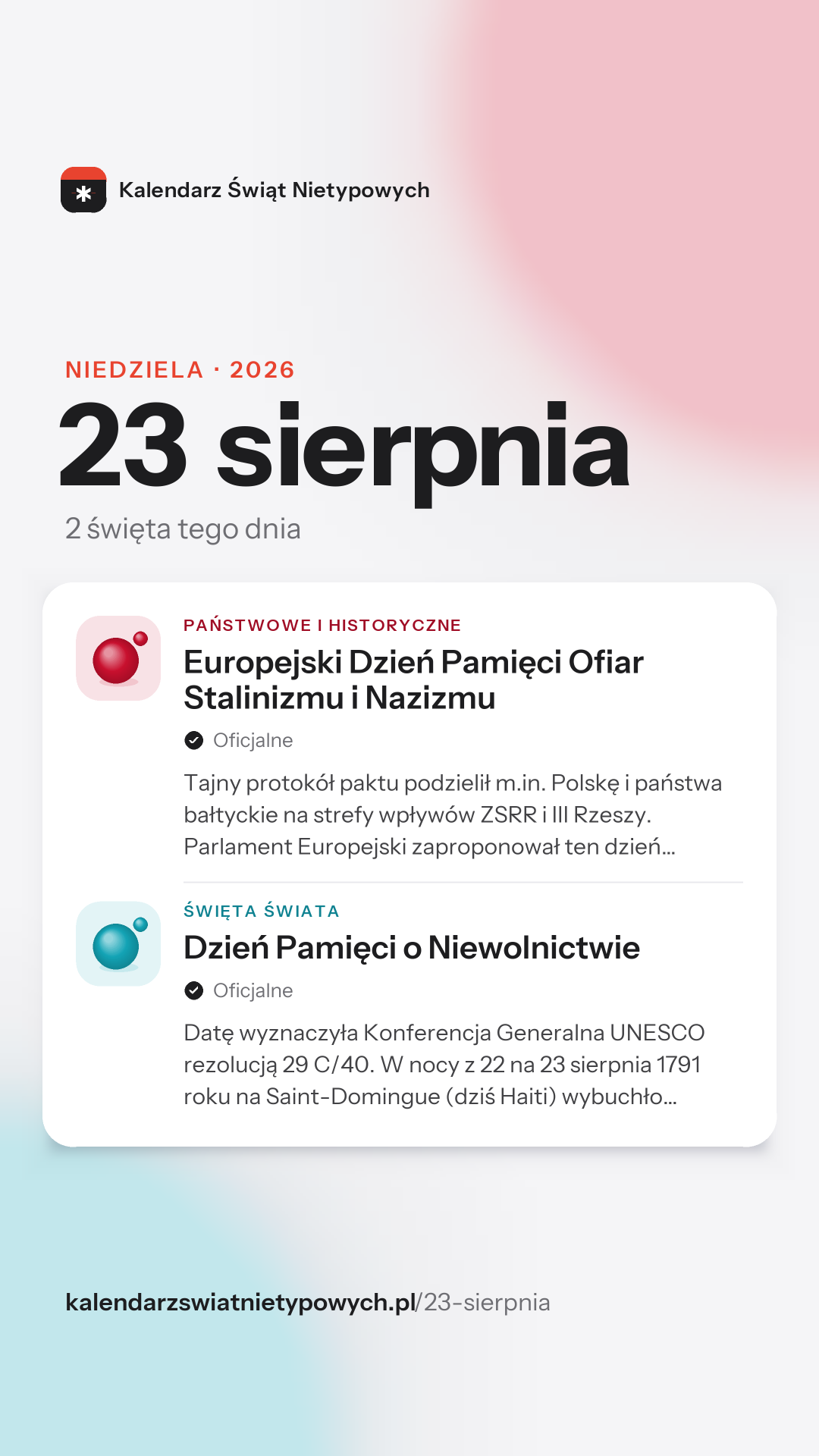 Grafika dnia 23 sierpnia, format stories 9:16
