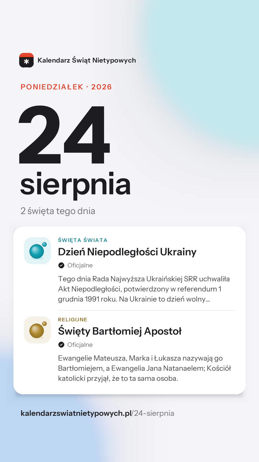 Grafika dnia 24 sierpnia, format stories 9:16