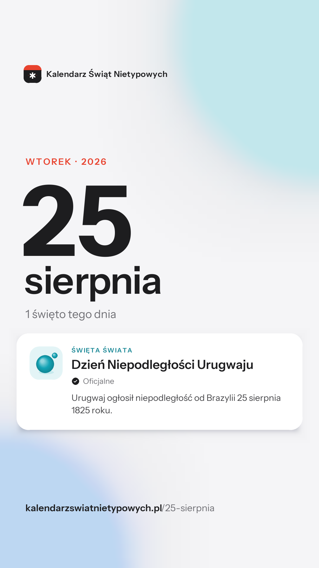 Grafika dnia 25 sierpnia, format stories 9:16
