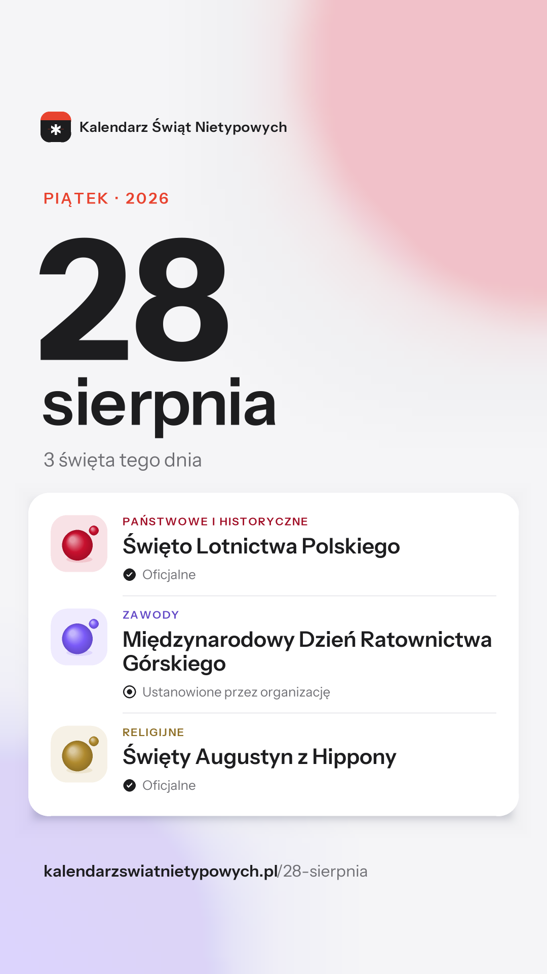 Grafika dnia 28 sierpnia, format stories 9:16