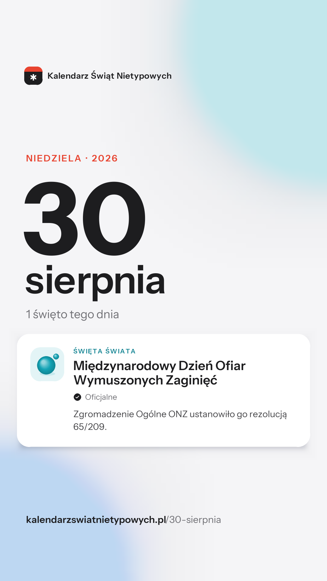 Grafika dnia 30 sierpnia, format stories 9:16
