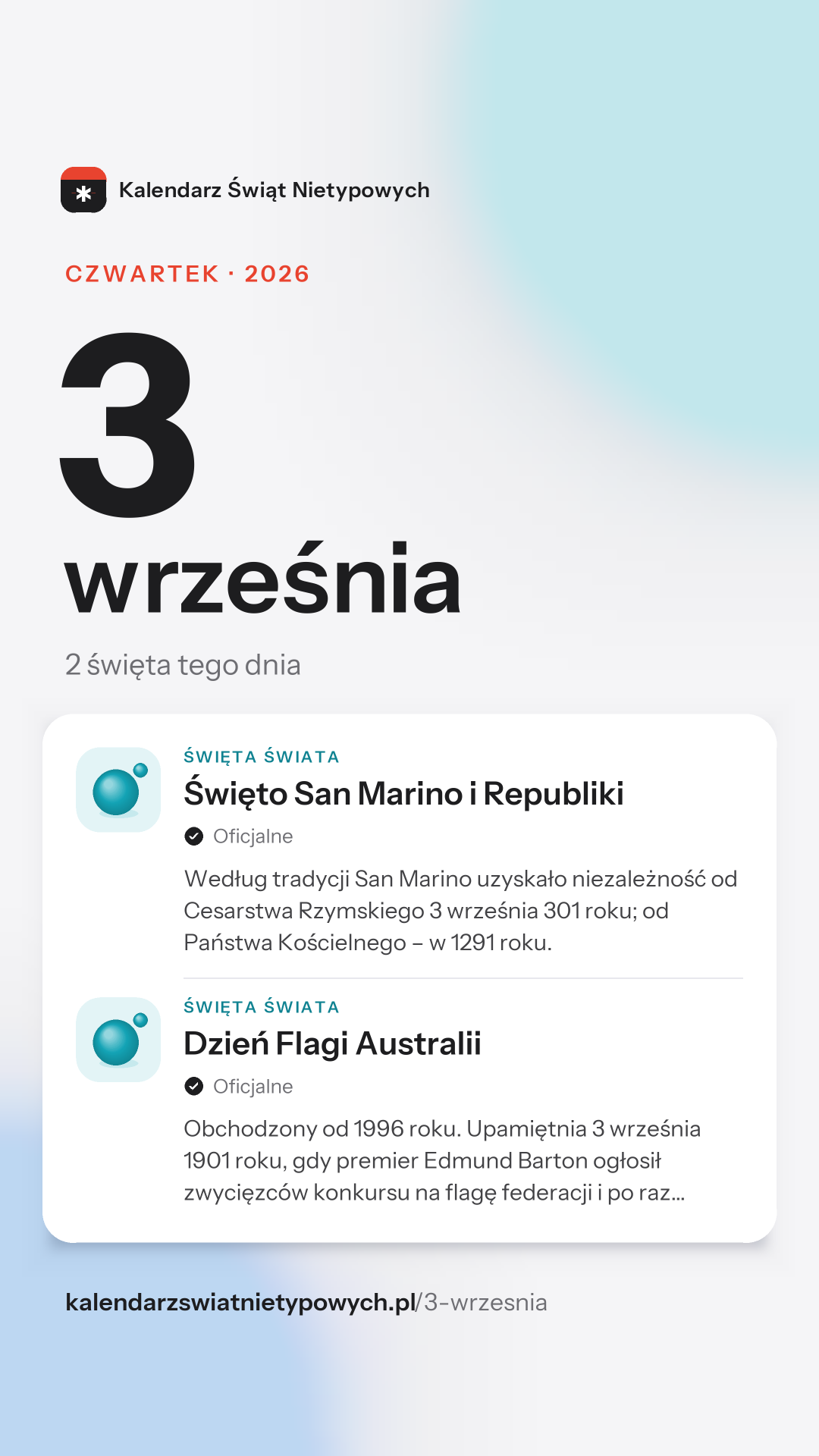 Grafika dnia 3 września, format stories 9:16