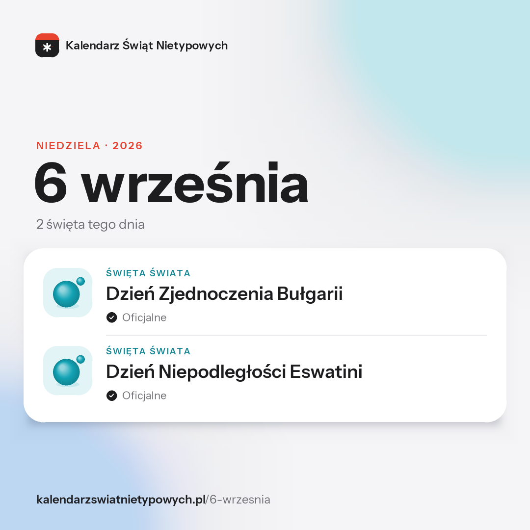Grafika dnia 6 września, format post 1:1