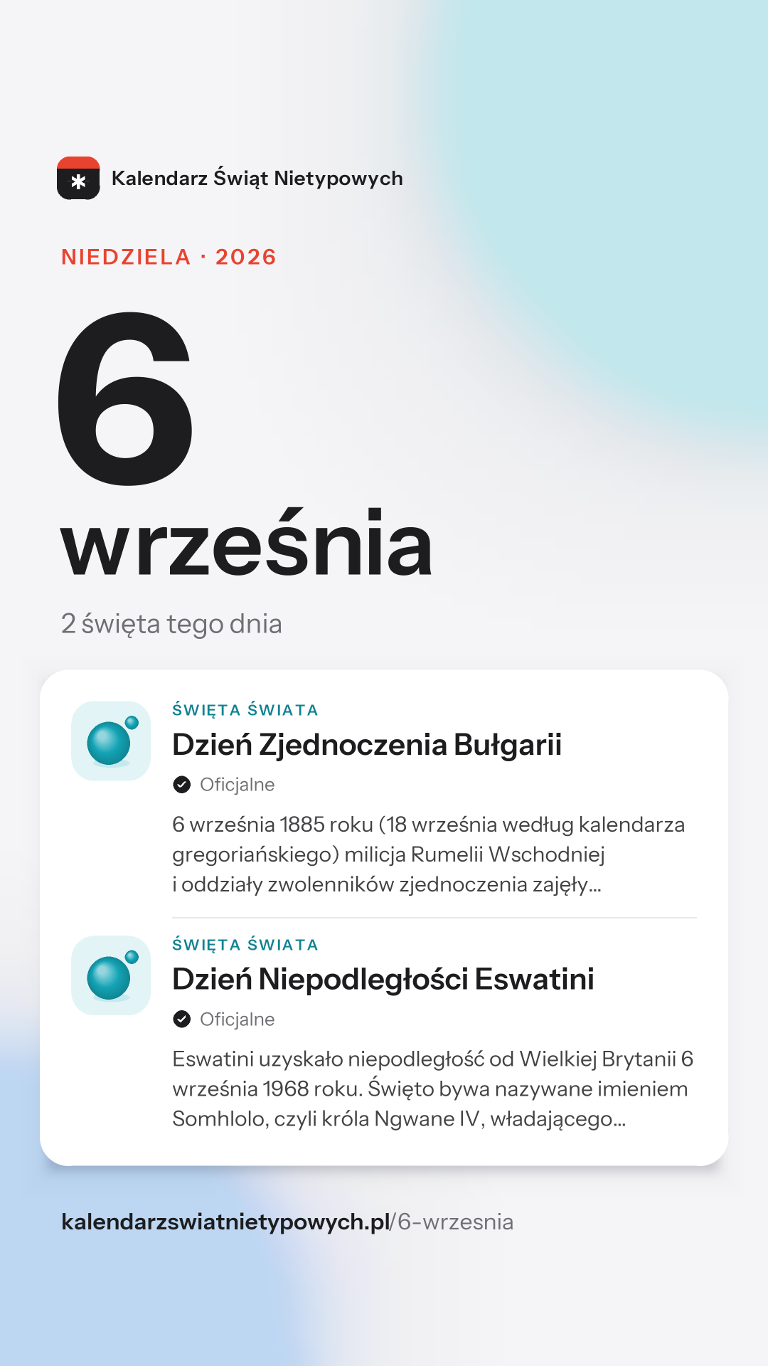 Grafika dnia 6 września, format stories 9:16