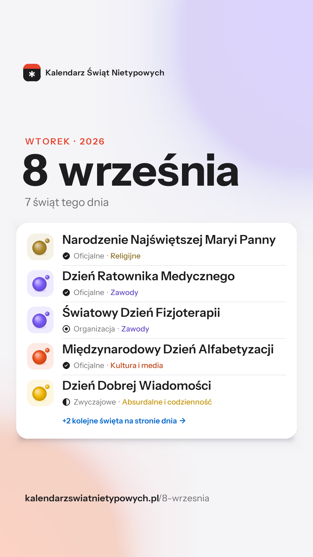 Grafika dnia 8 września, format stories 9:16