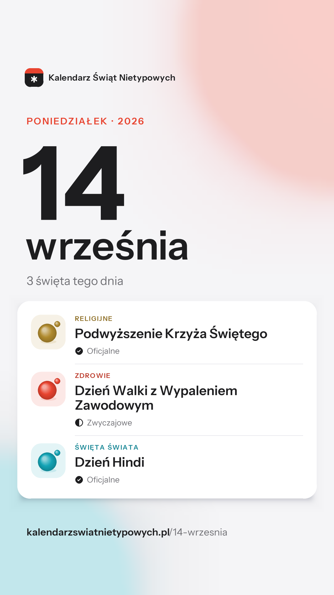 Grafika dnia 14 września, format stories 9:16