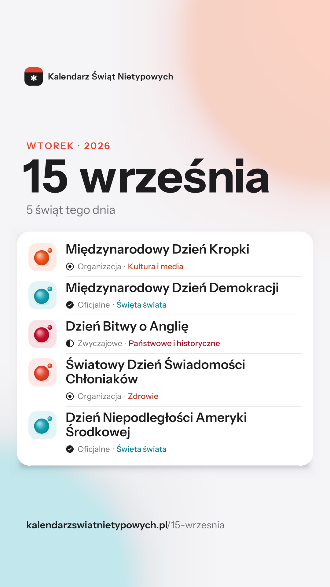 Grafika dnia 15 września, format stories 9:16