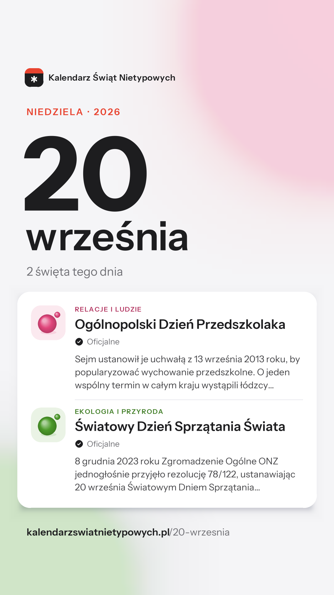Grafika dnia 20 września, format stories 9:16