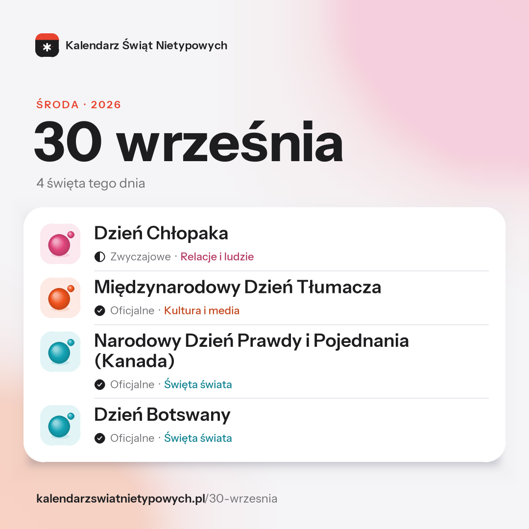 Grafika dnia 30 września, format post 1:1