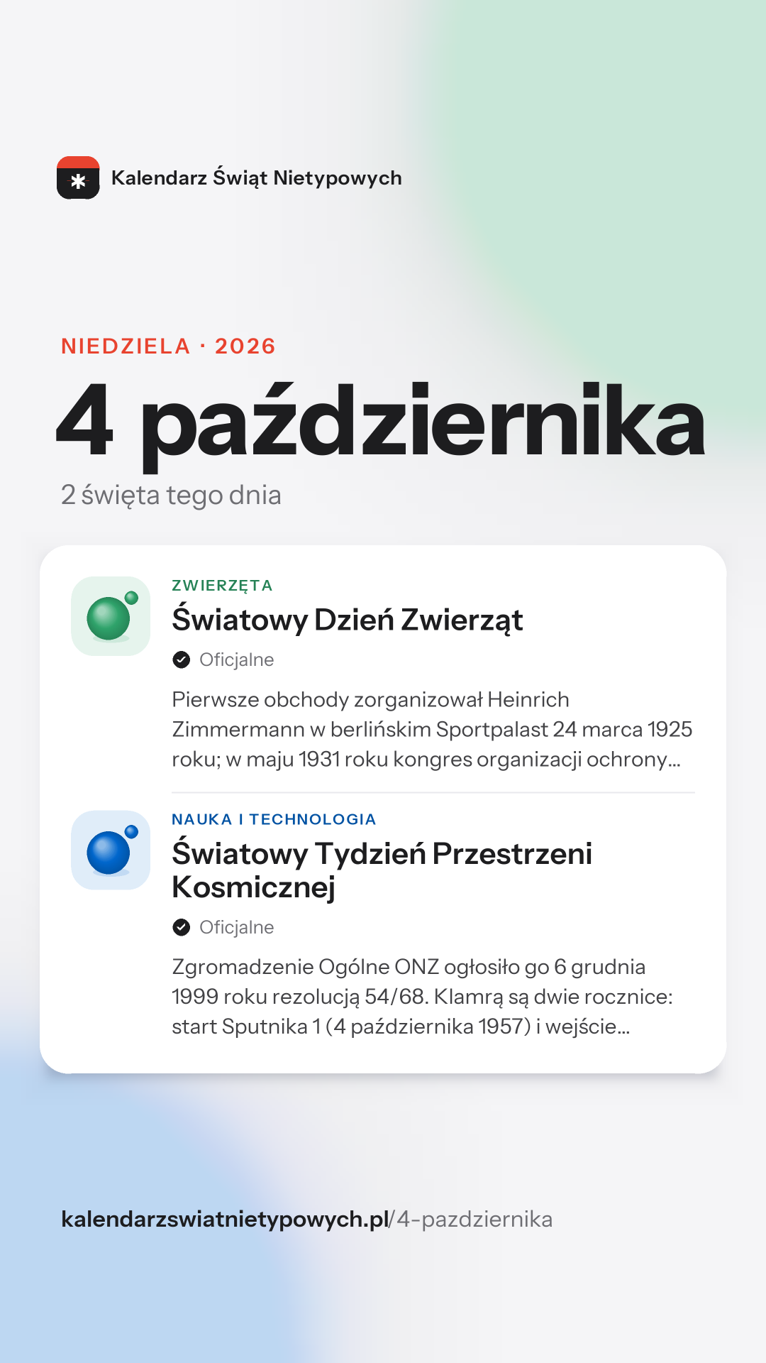 Grafika dnia 4 października, format stories 9:16