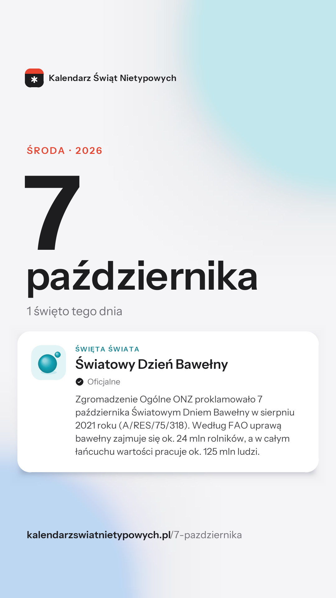 Grafika dnia 7 października, format stories 9:16