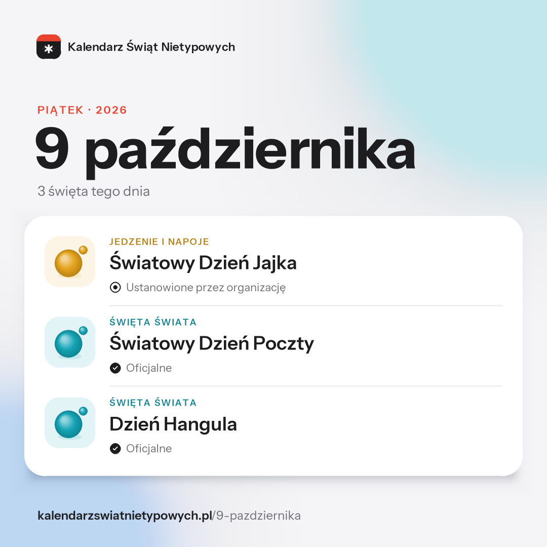 Grafika dnia 9 października, format post 1:1