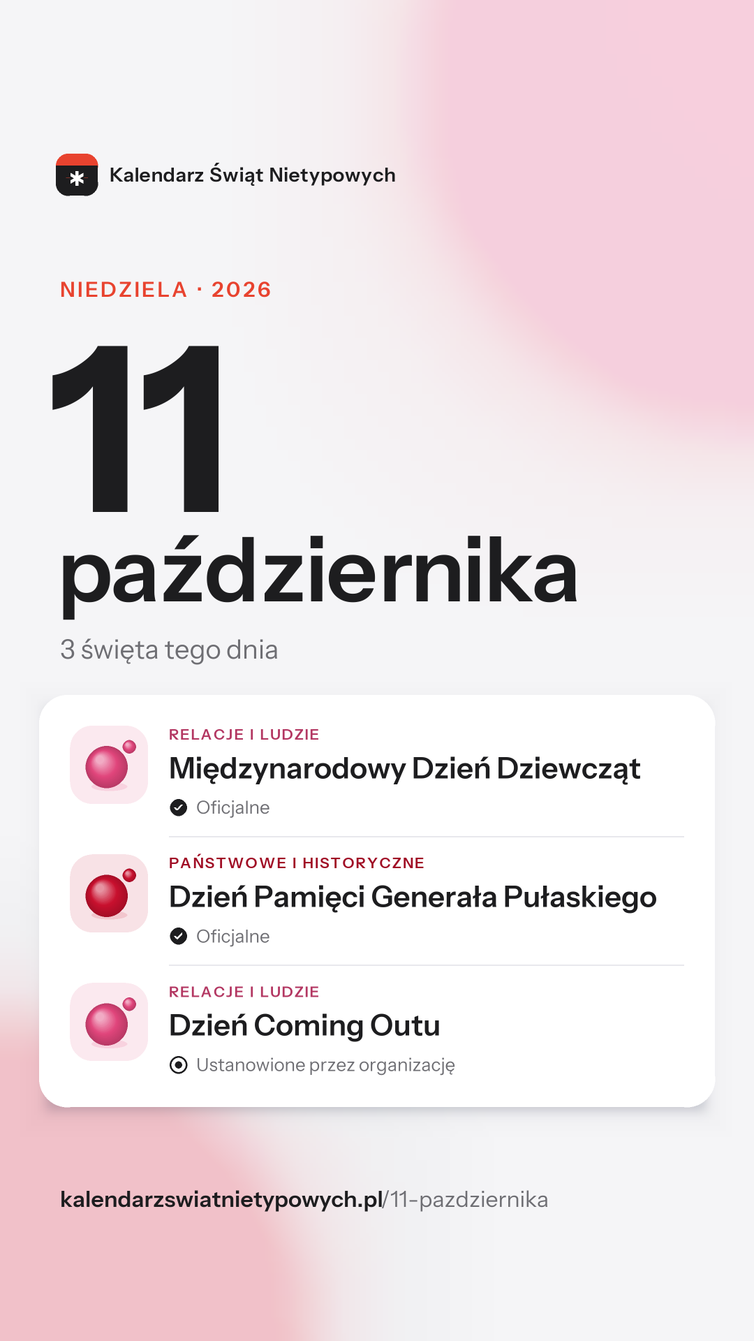 Grafika dnia 11 października, format stories 9:16