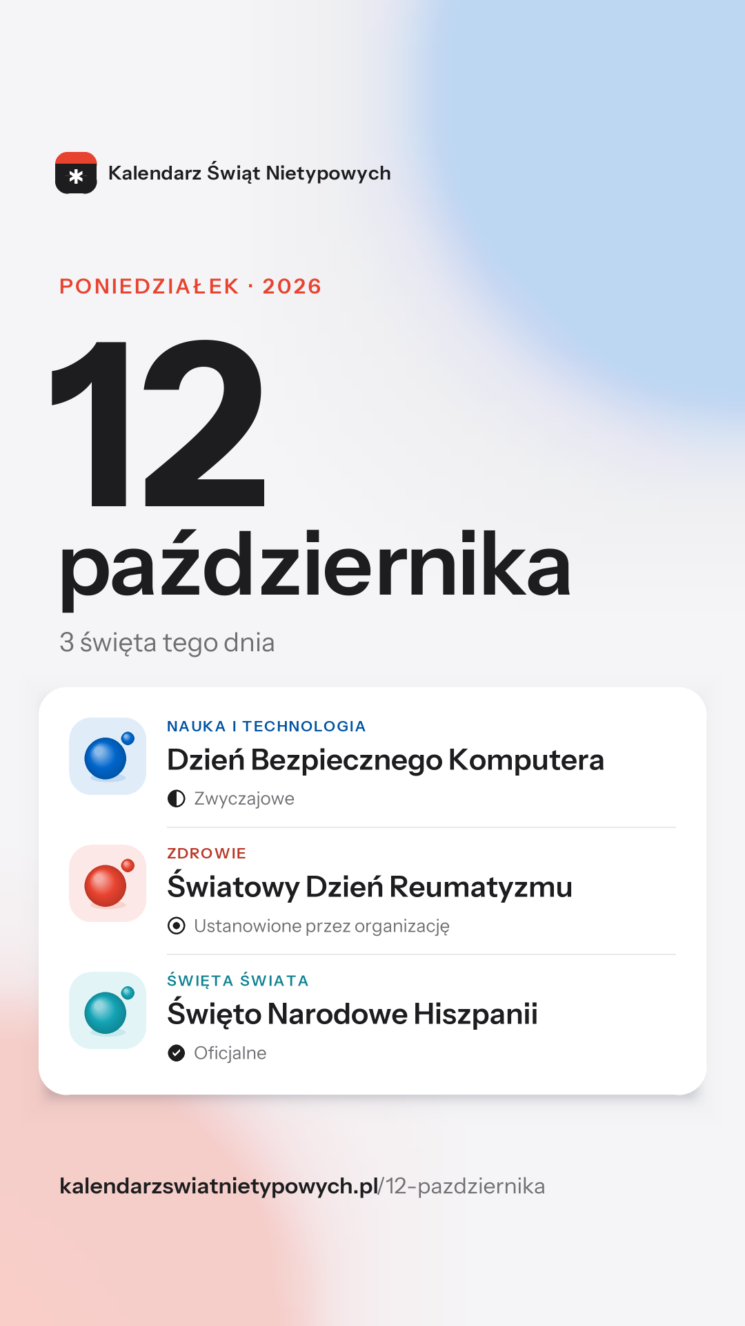 Grafika dnia 12 października, format stories 9:16