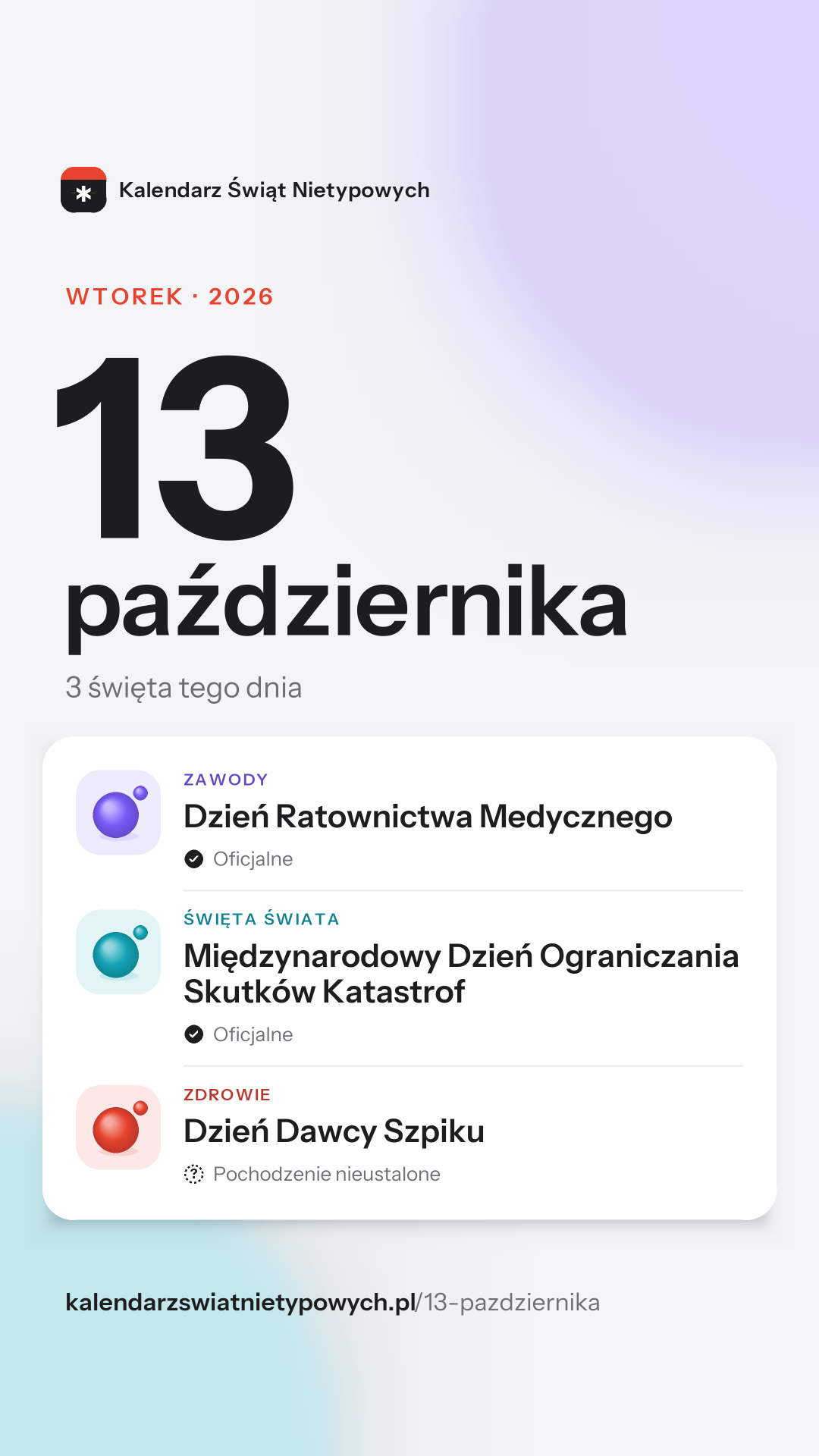 Grafika dnia 13 października, format stories 9:16
