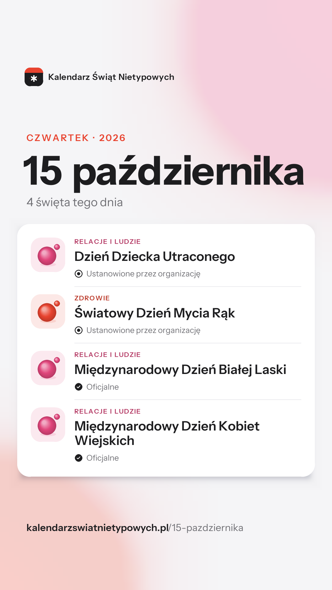 Grafika dnia 15 października, format stories 9:16