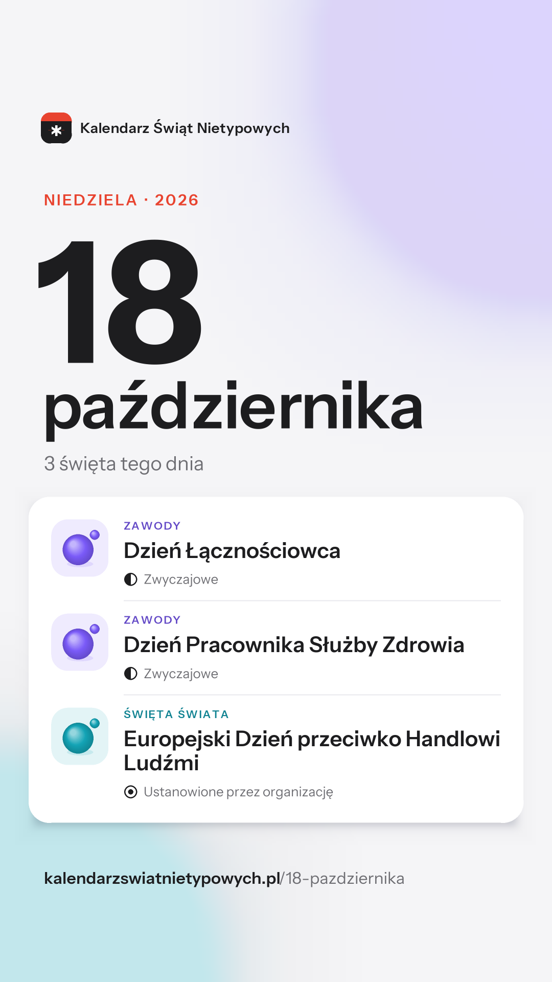 Grafika dnia 18 października, format stories 9:16