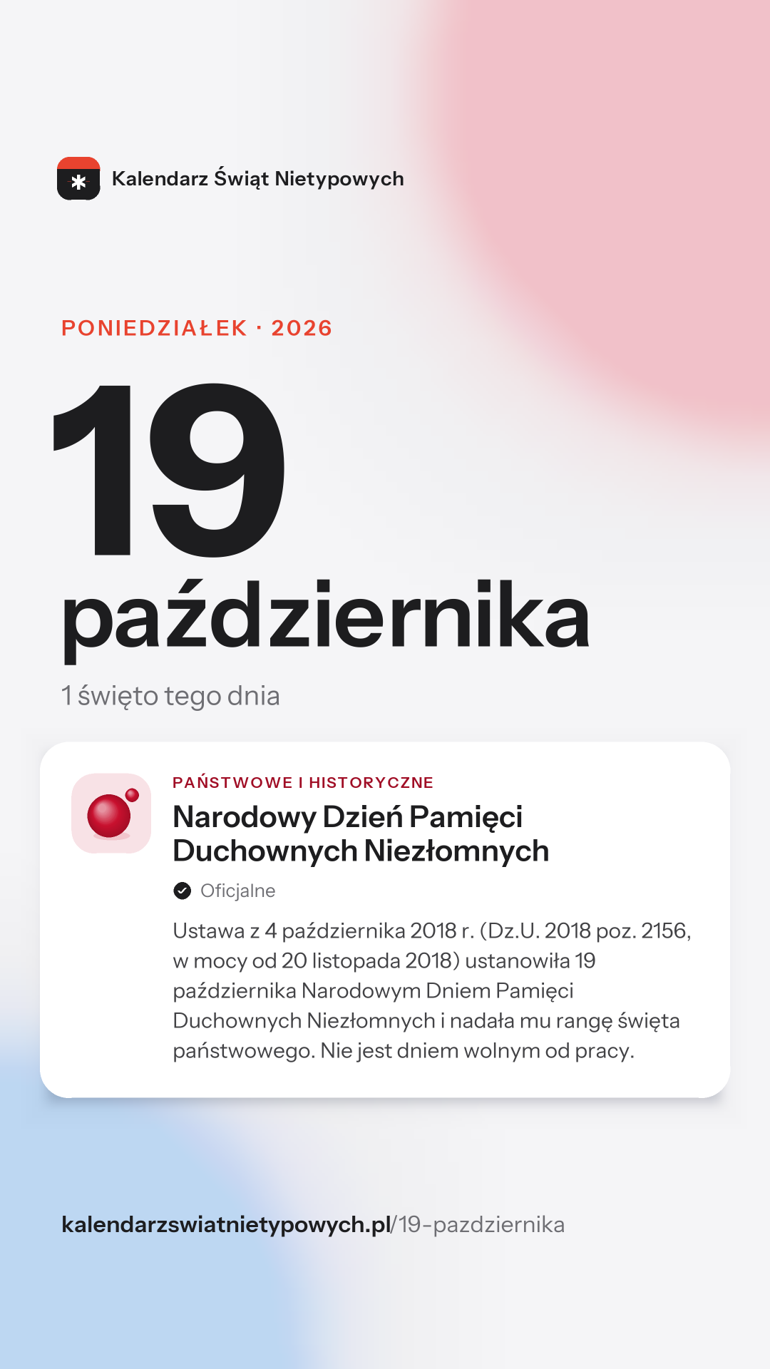 Grafika dnia 19 października, format stories 9:16