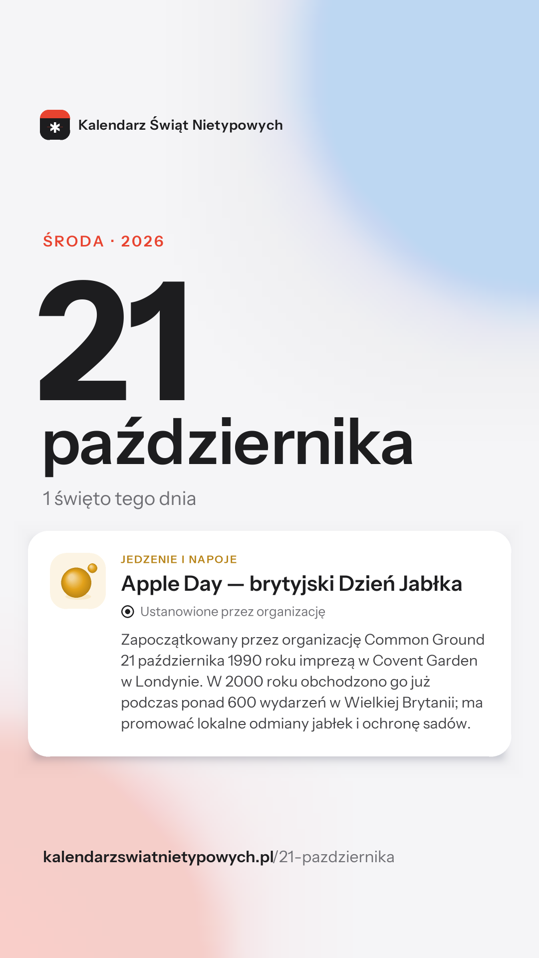 Grafika dnia 21 października, format stories 9:16